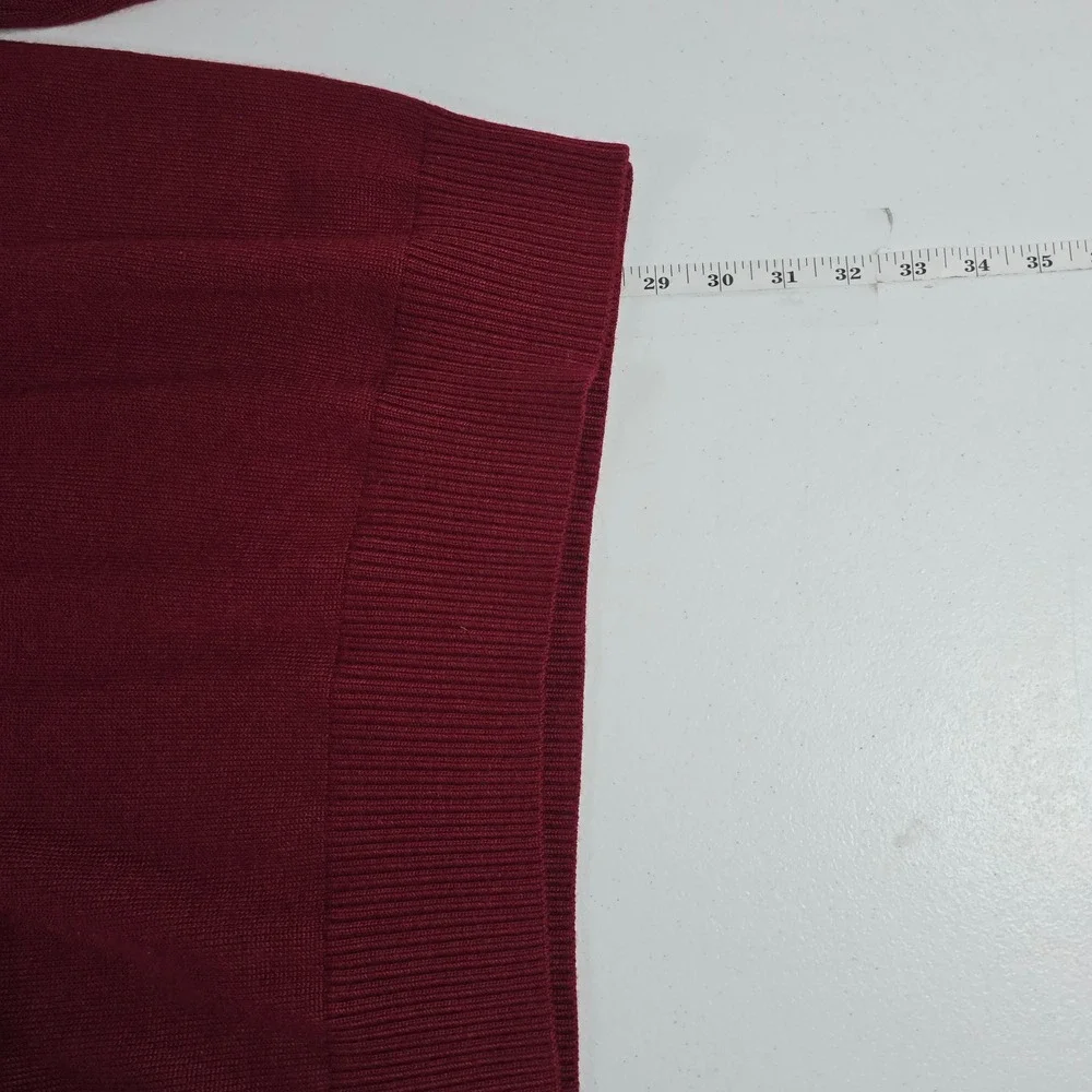 Banana Republic Mens Merino Wool Blend Colorblock Mock Neck Sweater Red Gray L
